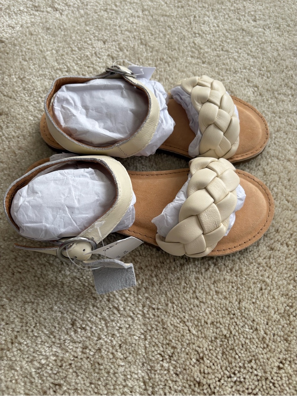 Next Cream Braided Strap Kids Sandals